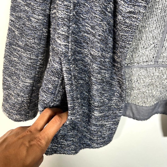 Vince Women's Textured Marled Tweed Draped Jacket L Blue Open Cascade EUC! - Picture 6 of 9